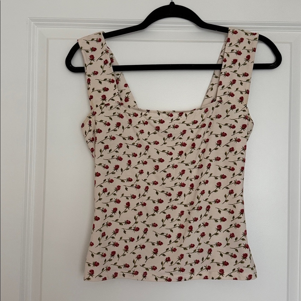 Reformation Cream Floral Top